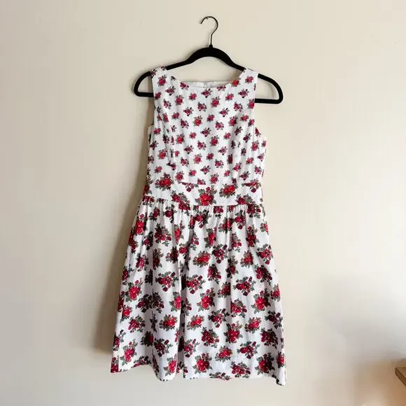 Brooks Brothers Red Fleece White + Red Floral Print Sleeveless Mini Dress 6 - Picture 9 of 9